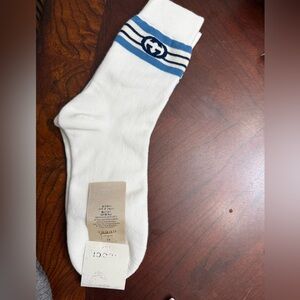 Brand new Gucci Men's White and Blue  Socks size m and large